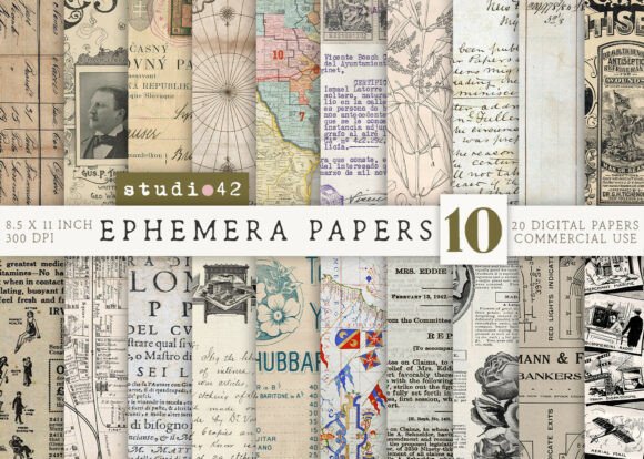 Antique Paper Ephemera Pack V10: Your Design Secret Weapon