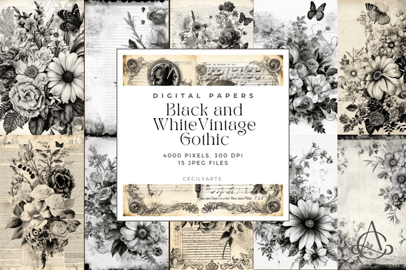 Black White Flowers Vintage Junk Journal: A Designer's Guide