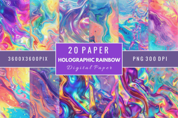 Capturing Light: Holographic Rainbow Digital Papers for Modern Designers