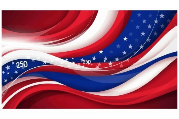 Celebrate with Style: American Flag Design with Wavy Stripes