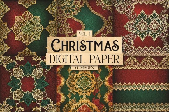 Christmas Digital Paper Vol. 1: A Designer's Guide to Festive Texture