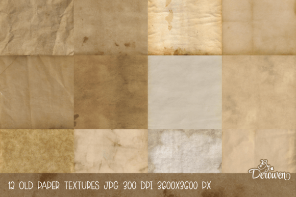 Create Custom Backgrounds with 12 Old Paper Textures, Printable Paper