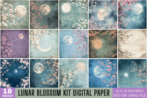 Exploring the Lunar Blossom Kit: A Watercolor Background Guide