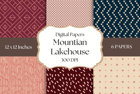 Mountain Lakehouse Digital Papers: A Cozy Rustic Aesthetic