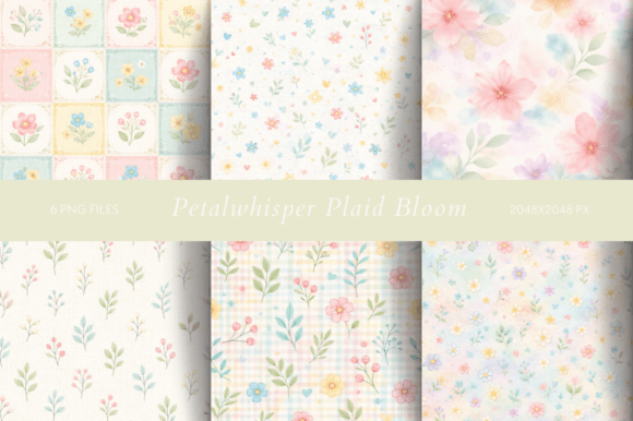 Petalwhisper Plaid Bloom: A Soft Pastel Floral Collection