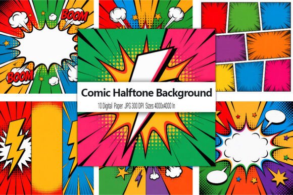 Transform Your Projects with Comic Halftone Backgrounds