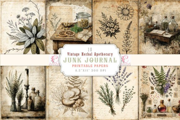 Unearth Timeless Charm with a Vintage Herbal Apothecary Junk Journal