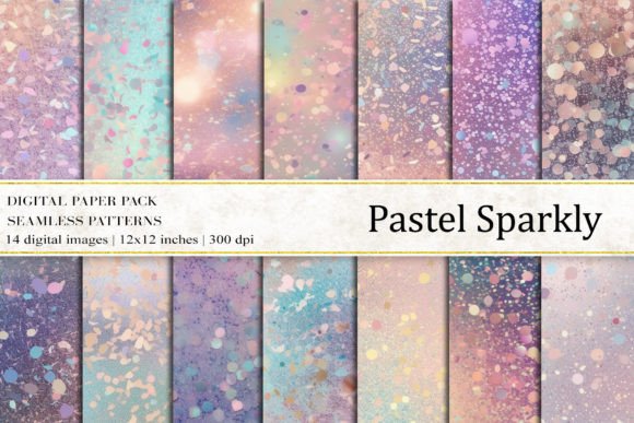 Unlock Creative Magic with Pastel Sparkly Digital Papers