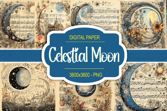 Unveiling the Celestial Moon Musical Notes Design Collection