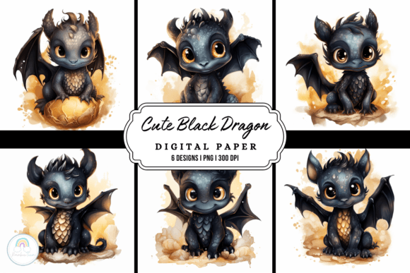 Whimsical Watercolor Baby Dragon Backgrounds for Creative Projects